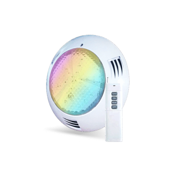 FOCO PISCINA VULCANO LED MULTICOLOR C/CONTROL REMOTO A/MURO 8.1W 12V (LUZ SUBACUATICA)