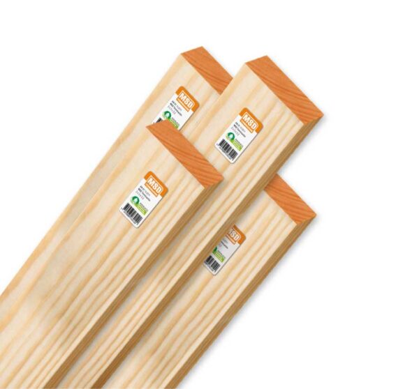 PIEZA PINO SECO CEPILLADO 1 X 4" X 3.20MT