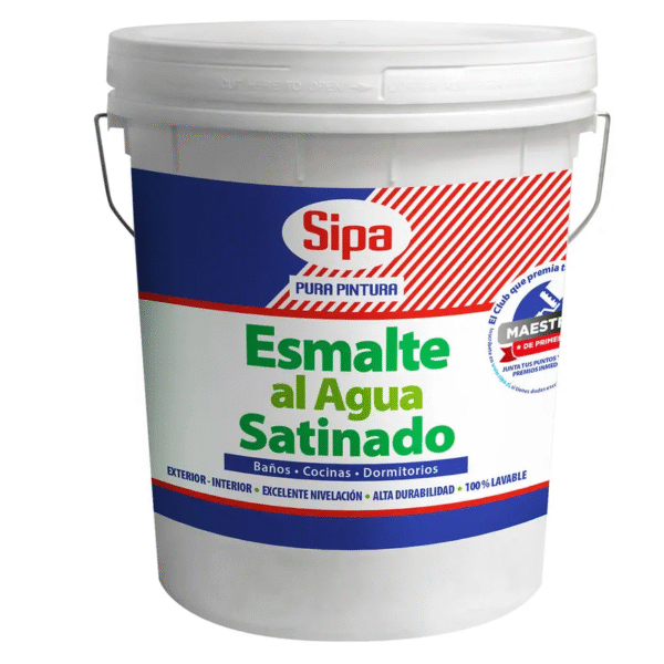 ESMALTE AL AGUA SATINADO SIPA BLANCO TINETA 4GL