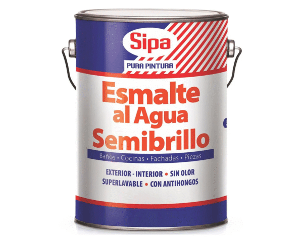 ESMALTE AL AGUA SEMIBRILLO SIPA BLANCO 1GL