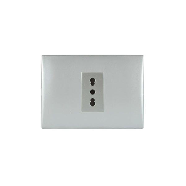 TOMA CORRIENTE ANDES SIMPLE 10/16A SILVER ARM