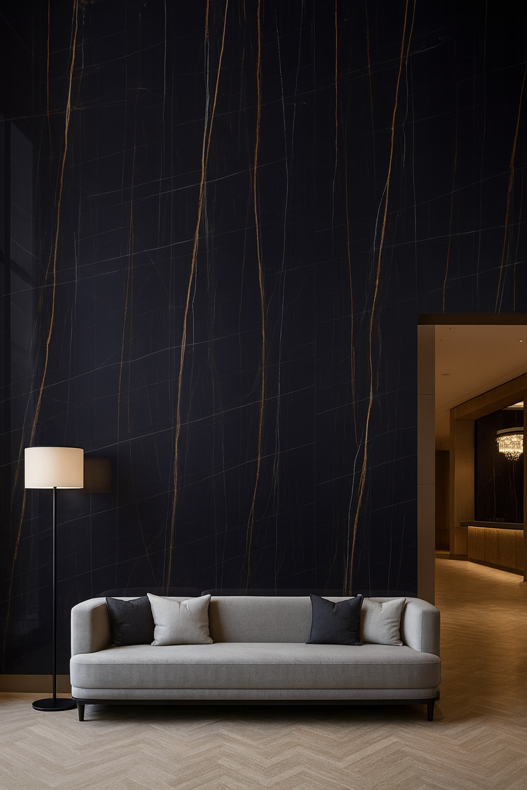 REVESTIMIENTO MARMOL SINTETICO - SAHARA BLACK 2,44X1,22MTS - Imagen 2