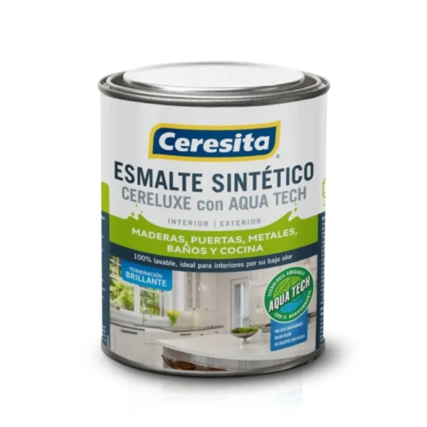 ESMALTE SINT CERELUXE AQUATECH BASE BLANCA 1/4 (CERESITA)