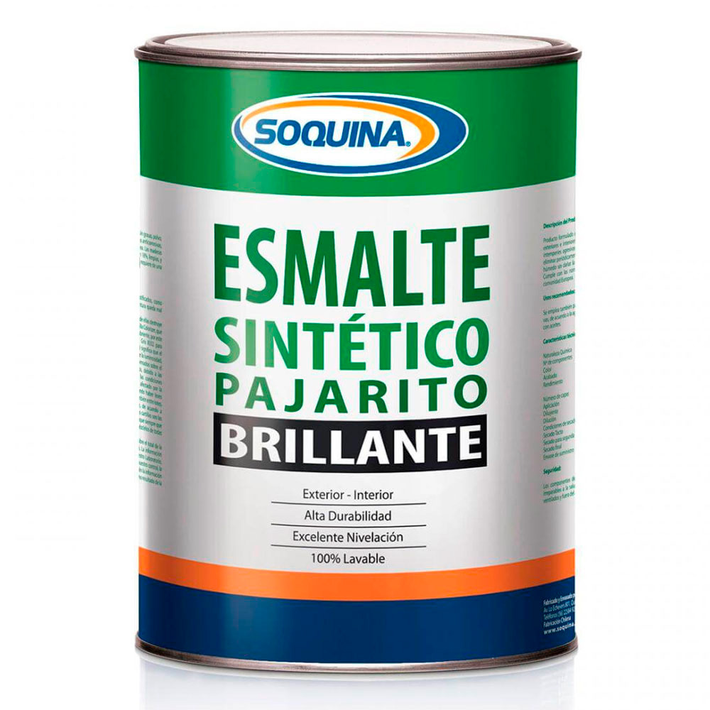 ESMALTE SINTETICO PAJARITO SOQUINA BLANCO 1/16GL