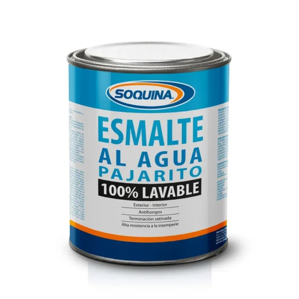 ESMALTE AL AGUA PAJARITO SOQUINA BLANCO 1/4GL