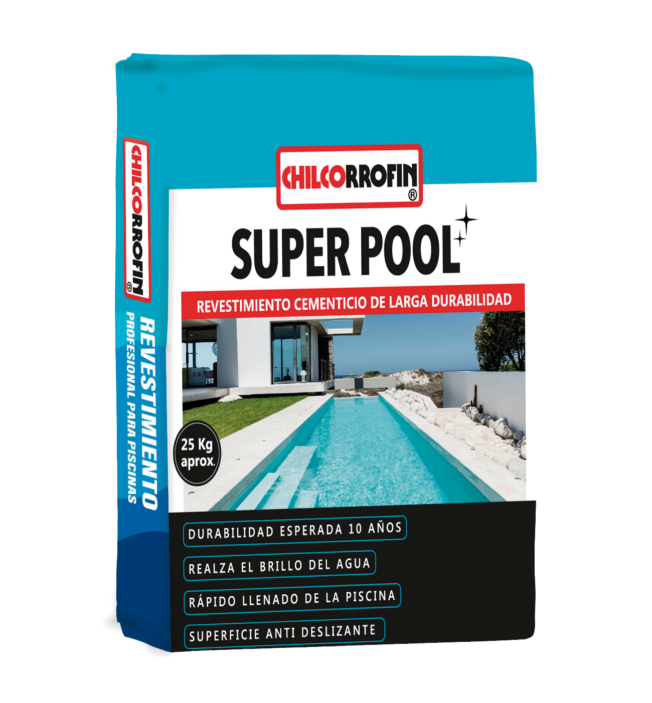 REVESTIMIENTO PISCINA SUPER POOL CHILCORROFIN CELESTE GLACIAR 25KG