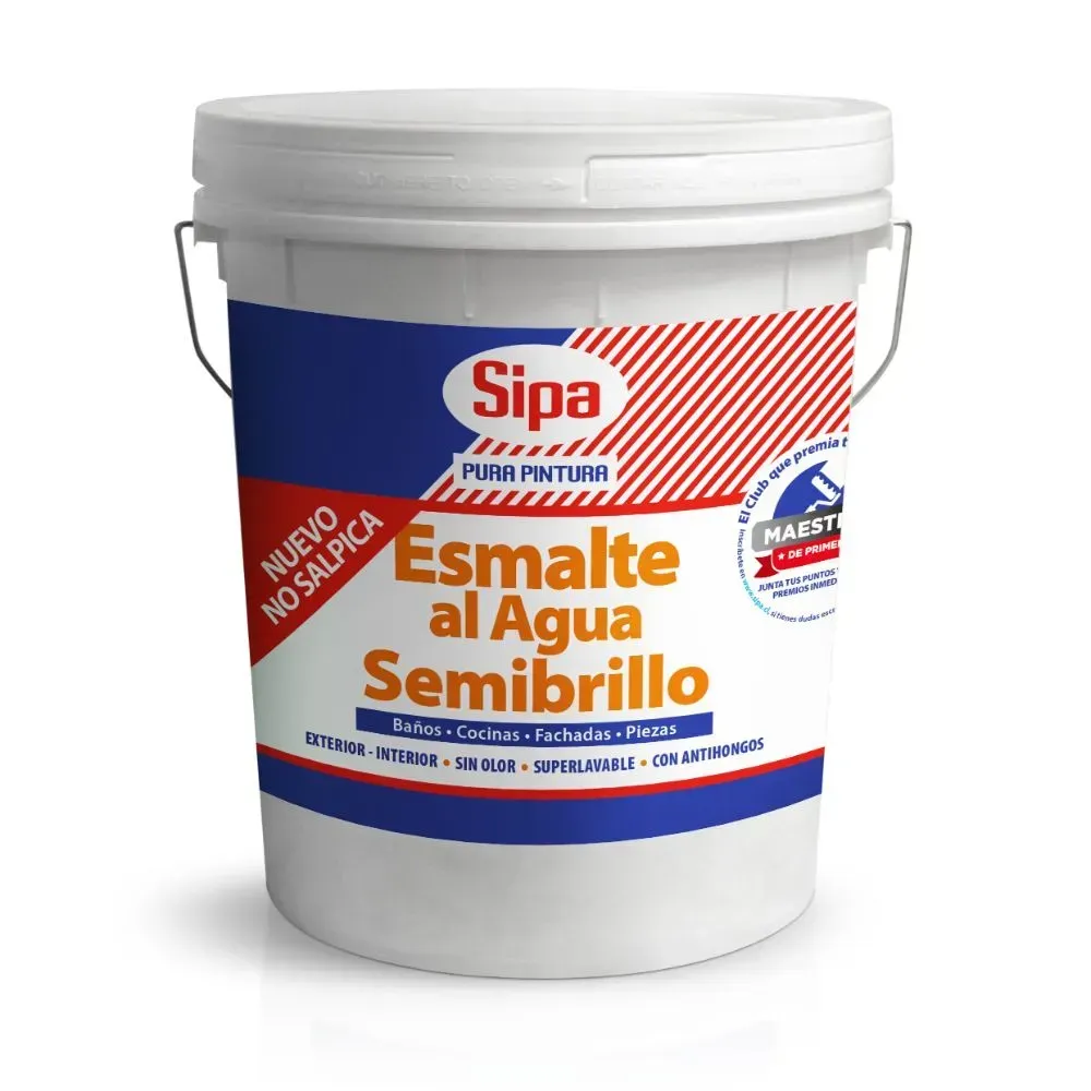 ESMALTE AL AGUA SEMIBRILLO SIPA BASE P 4GL