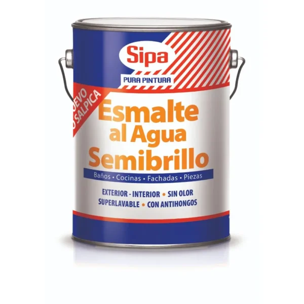 ESMALTE AL AGUA SEMIBRILLO SIPA BASE U 1GL