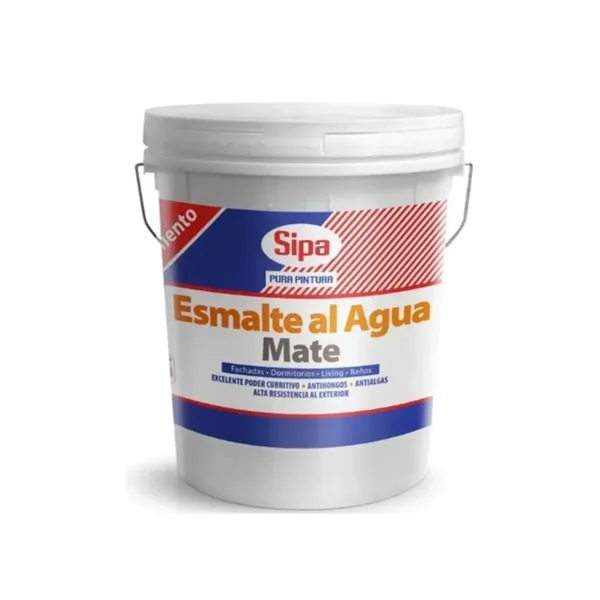 ESMALTE AL AGUA SIPA MATE BLANCO 4GL