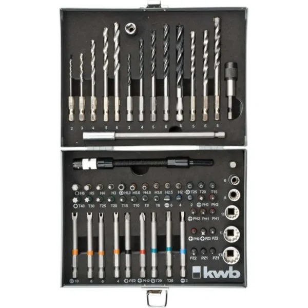 MALETA 67 PIEZAS DE PUNTAS. DADOS. BROCAS Y ADAPTADORES