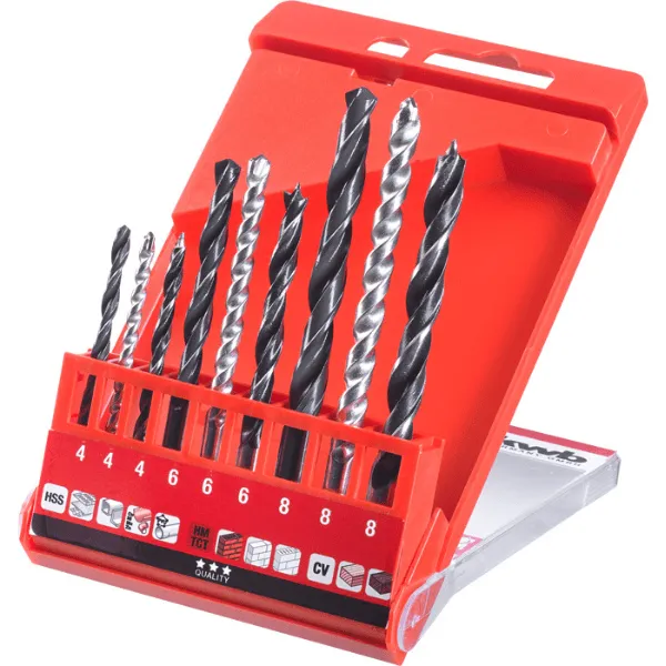 SET 9 BROCAS P/MADERA METAL Y CONCRETO
