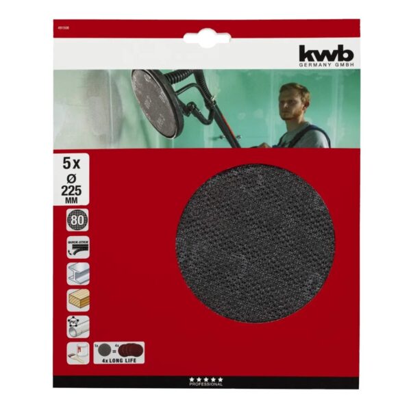 SET 5 LIJAS ABRASIVAS GR 80 225MM
