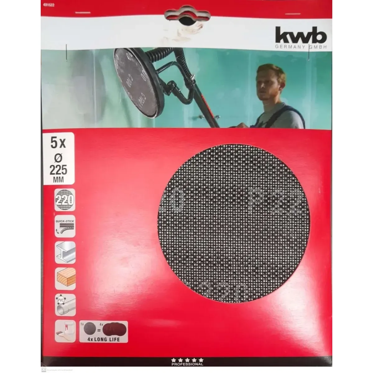 SET 5 LIJAS ABRASIVAS GR220 225MM