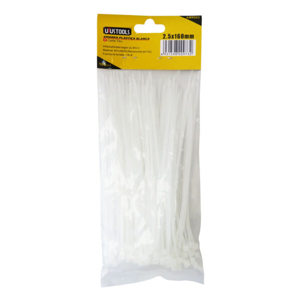AMARRA CABLES 2.5 X 160 MM - BLANCA (100UN)