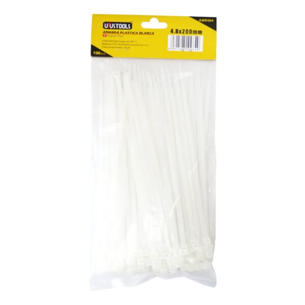 AMARRA CABLES 4.8 X 200 MM - BLANCA (100UN)