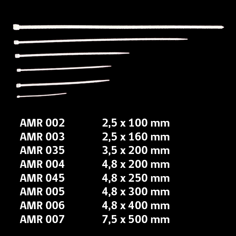 AMARRA CABLES 7.5 X 500 MM - BLANCA (100UN)