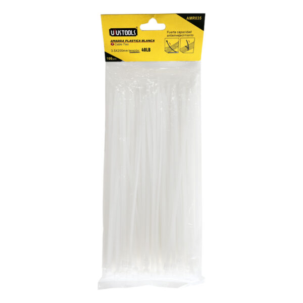 AMARRA CABLES 3.5 X 200 MM - BLANCA (100UN)