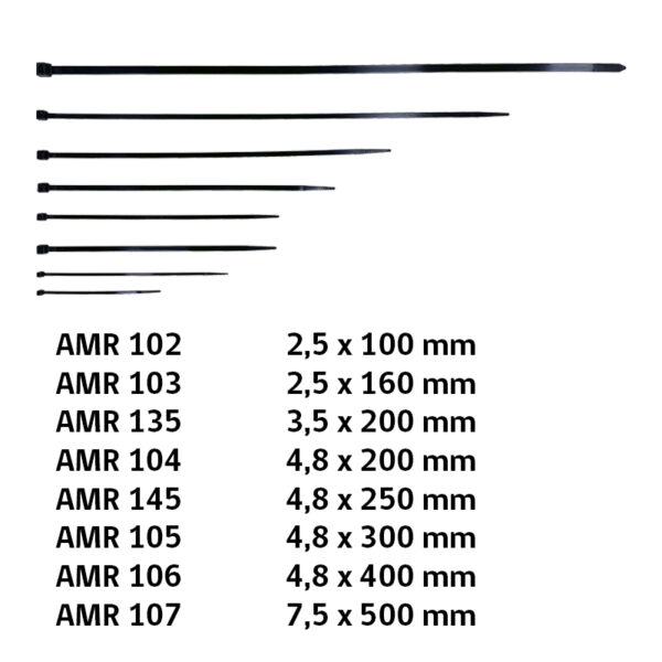 AMARRA CABLES 7.5 X 500 MM - NEGRO (100UN)