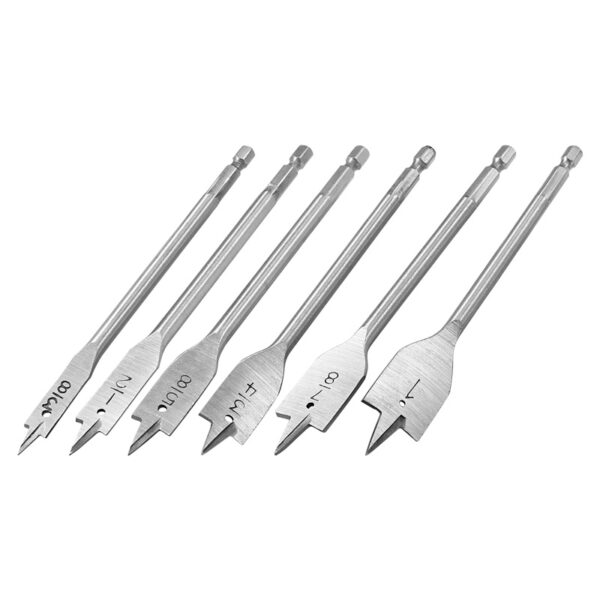 SET 6 UN BROCA MECHA MADERA PALETA (3/8"-1/2"-5/8"-3/4")
