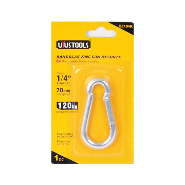 MOSQUETON ZINC C/RESORTE 1/4"