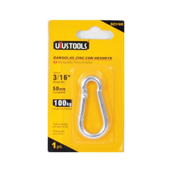 MOSQUETON ZINC C/RESORTE 3/16"