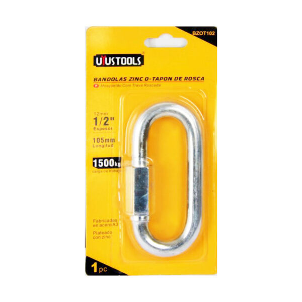MOSQUETON ZINC C/ROSCA 1/2"