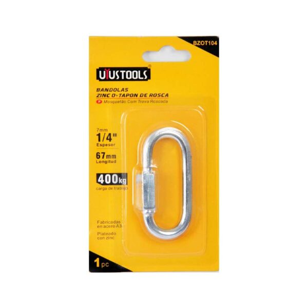 MOSQUETON ZINC C/ROSCA 1/4"