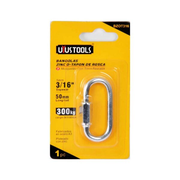 MOSQUETON ZINC C/ROSCA 3/16"
