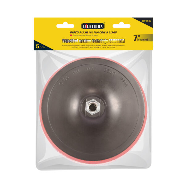 DISCO GOMA PULIR 7" + 5 LIJAS