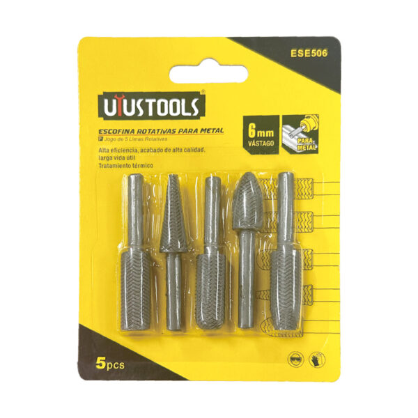 ESCOFINA ROTATIVAS 5 PIEZAS PARA METAL 6MM