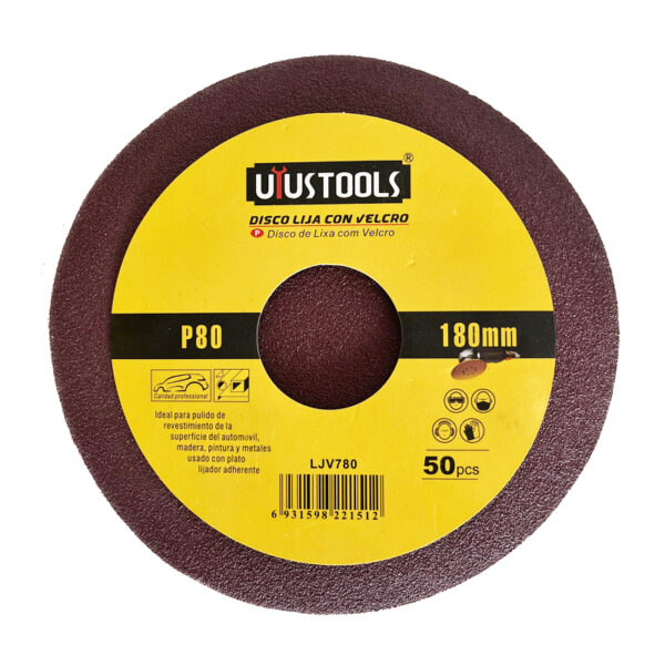 DISCO LIJA CON VELCRO 180 MM 7" #80