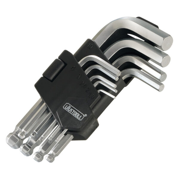 JGO. LLAVE ALLEN 9 PZAS. 1.5 - 10MM DELUXE CORTO HEX. Y ESF.